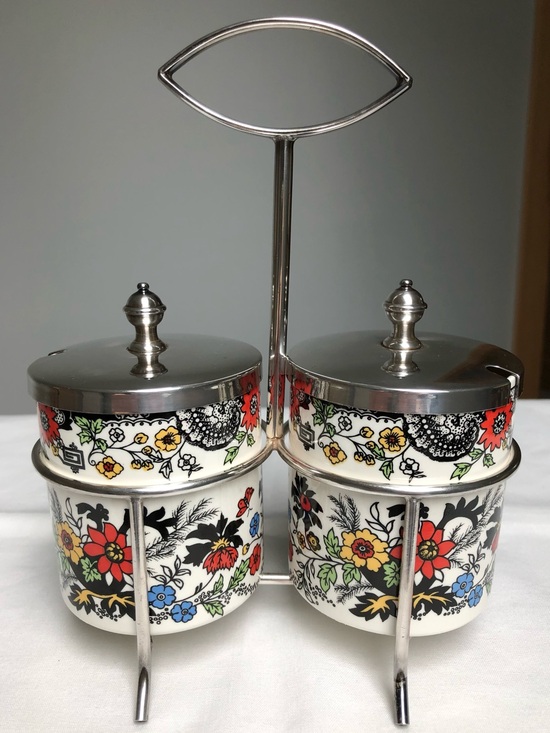Jon Anton Other - Vintage Jon Anton Silver Plated Jam Condiment Pot Set With Lids Tray Stand